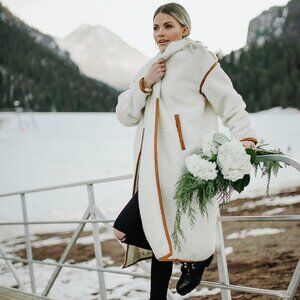 Madewell Sherpa Topcoat in Antique Cream